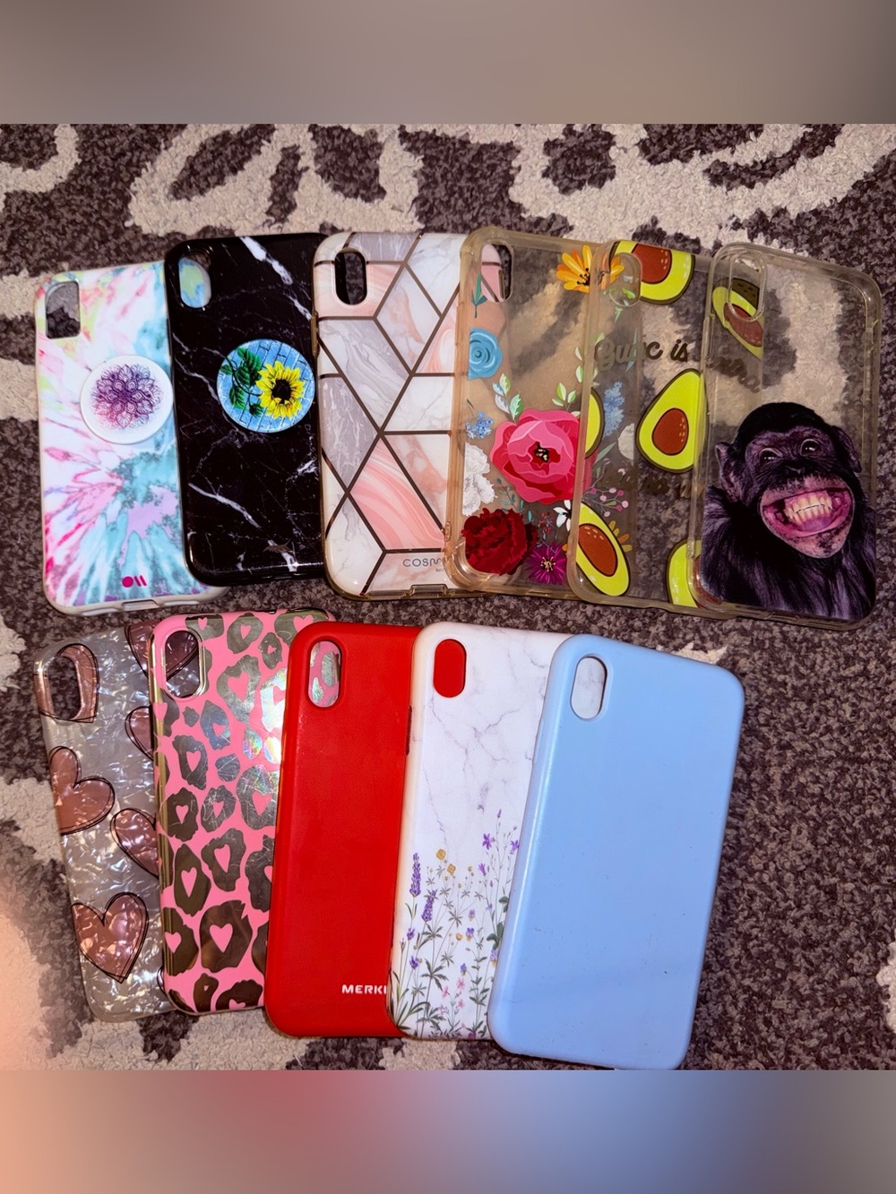 iPhone XR Phone Case Pack - Pink, Red, Blue, White, Black, Clear Designs